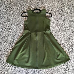 Capri ✦ Fit & Flare Kaki Green Dress (size 14)